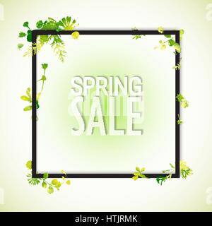Spring sale watercolor banner Stock Vector
