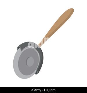 Pizza cutter icon, cartoon style Stock Vector