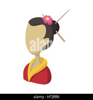 Geisha, cartoon style Stock Vector