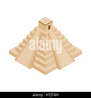 Mayan pyramid in Yucatan icon Stock Vector