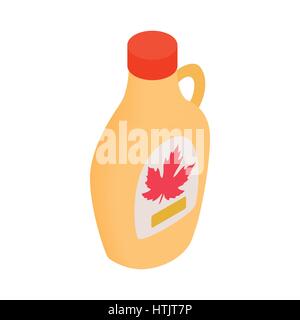 Bottle of maple syrup icon, isometric 3d style Stock Vector