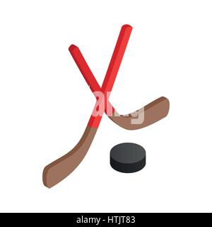 Hockey icon, isometric 3d style Stock Vector