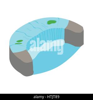 Horseshoe Fall icon, isometric 3d style  Stock Vector