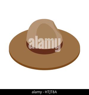 Farmer hat icon, isometric 3d style Stock Vector