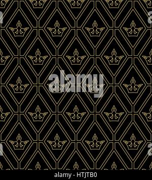 Vector seamless pattern. Luxury royal texture with repeating crowns and rhombuses. Pattern can be used as a background, wallpaper, wrapper or an eleme Stock Vector