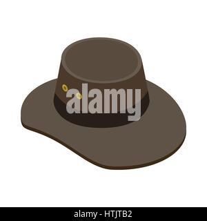 Cowboy hat icon, isometric 3d style Stock Vector