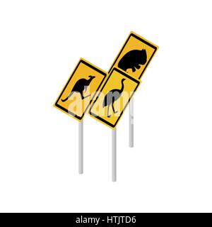 Australian wildlife road signs icon Stock Vector