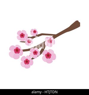 Sakura icon, isometric 3d style  Stock Vector