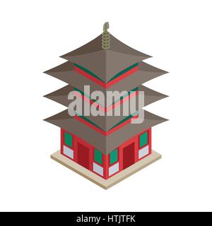 Pagoda icon, isometric 3d style Stock Vector