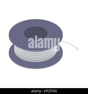 Wire spool icon, isometric 3d style Stock Vector
