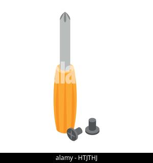 Screwdriver icon, isometric 3d style Stock Vector