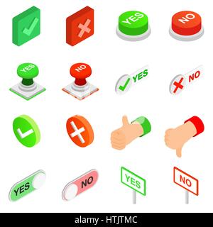 Check mark Yes and No icons set Stock Vector