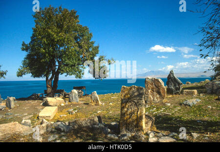 graves at Akdamar island in Lake Van, Eastern Turkey Stock Photo