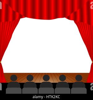 A vector illustration of spectators inside a theater Stock Vector