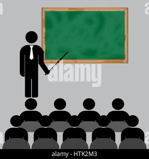 Professor in front of a black board Stock Vector