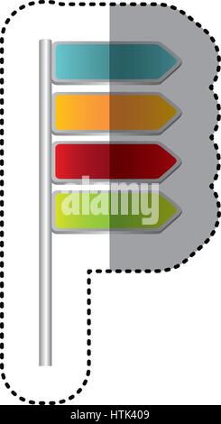 color notices of tipped routes icon Stock Vector