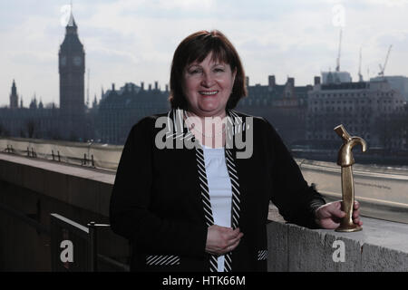 London, UK. 11th Mar, 2017. Human rights and peace activist Valentina Cherevatenko poses with the 2016 Anna Politkovskaya Special Award  after the RAW (Reach All Women) in WAR event at the Women of the World Festival at the South Bank Centre in London, UK, Saturday March 11, 2017.  Cherevatenko receives the Anna Politkovskaya Special Award for continuing her human rights  and peace building work despite facing the threat of imprisonment in the Russian Federation. Credit: Luke MacGregor/Alamy Live News Stock Photo