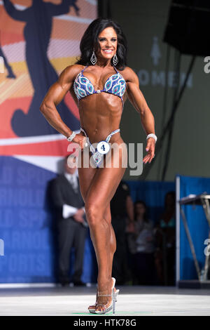 March 3rd 2017, Columbus, OH, USA;  Julie Mayer (4) competes in Figure International as part of the Arnold Sports Festival on March 3, 2017, at the Greater Columbus Convention Center in Columbus, OH. Stock Photo
