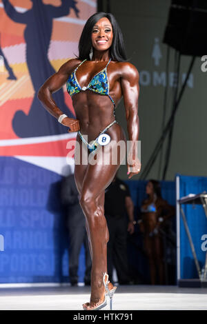 March 3rd 2017, Columbus, OH, USA;  Brittany Campbell (8) competes in Figure International as part of the Arnold Sports Festival on March 3, 2017, at the Greater Columbus Convention Center in Columbus, OH. Stock Photo