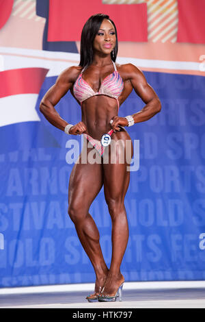 March 3rd 2017, Columbus, OH, USA;  Latorya Watts (10) competes in Figure International as part of the Arnold Sports Festival on March 3, 2017, at the Greater Columbus Convention Center in Columbus, OH. Stock Photo