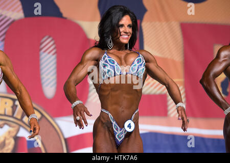 March 3rd 2017, Columbus, OH, USA;  Julie Mayer (4) compete in Figure International as part of the Arnold Sports Festival on March 3, 2017, at the Greater Columbus Convention Center in Columbus, OH. Stock Photo
