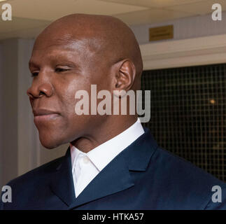 Brentwood, 12th March 2017; Chris Eubank, Former World boxing Champion, at a youth concet in Brentwood, Essex Credit: Ian Davidson/Alamy Live News Stock Photo
