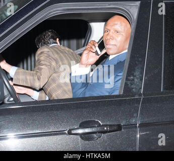 Brentwood, 12th March 2017; Chris Eubank, Former World boxing Champion, leaving a youth concet in Brentwood, Essex Credit: Ian Davidson/Alamy Live News Stock Photo