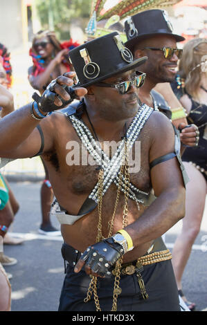 Melbourne, Australia. 13th March 2017. Melbourne's Moomba Parade for 2017 took place in stunning weather. There was plenty of excitement in the staging area as the performers waited to start the parade. Credit: David Brewster/Alamy Live News Stock Photo