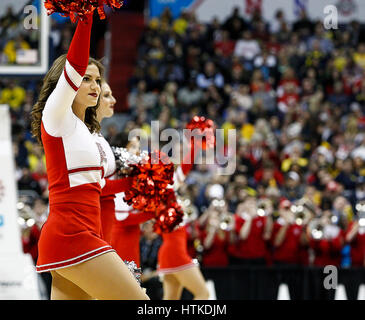 March 12, 2017: /Wisconsin Cheerleaders perform during the Big 10 Men's Basketball Tournament championship game between the Wisconsin Badgers and the Michigan Wolverines at the Verizon Center in Washington, DC. Michigan wins the Big Ten Tournament defeating Wisconsin, 71-56. Justin Cooper/CSM Stock Photo