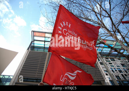 Home Office. London. UK 13 Mar 2017 - Members of the Orgreave Truth and Justice Campaign fighting for a public inquiry into the 'Battle of Orgreave' stage a demonstration outside the Home Office. It follows Home Secretary Amber Rudd's decision in October 2016 not to give the go-ahead for an independent public inquiry into the Battle of Orgreave, where police officers clashed with striking miners on the picket line at the Orgreave coking plant in June 1984. Credit: Dinendra Haria/Alamy Live News Stock Photo