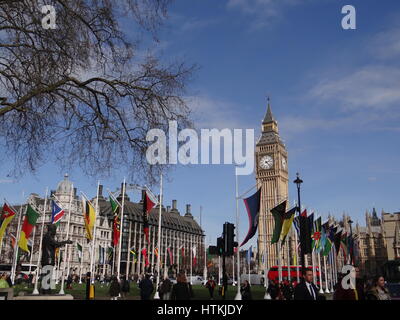 Westminister Abbey, London, UK. 13th Mar, 2017. The Commonwealth Service is held at Westminster Abbey at 3.15pm on Monday 13th March 2017 Credit: Nastia M/Alamy Live News Stock Photo