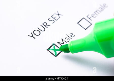 FEMALE Gender check box on paper Stock Photo - Alamy