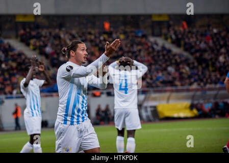 October 20, 2016: Adrian Winter #7 of FC Zurich   in action during the UEFA Europa League 2016-2017, Group L game between FC Steaua Bucharest ROU and FC Zurich (SUI) at National Arena, Bucharest,  Romania ROU.   Photo: Cronos/Catalin Soare Stock Photo
