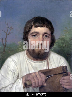 Peasant with bread by Venetsianov 1820s Stock Photo