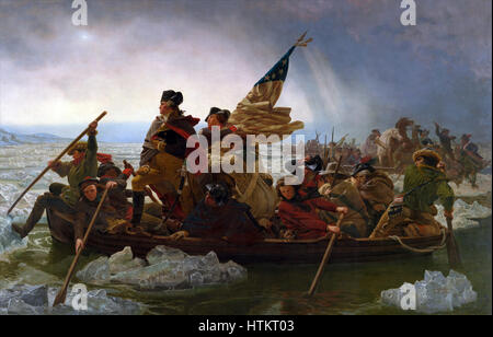 Washington Crossing the Delaware by Emanuel Leutze 1851 Stock Photo