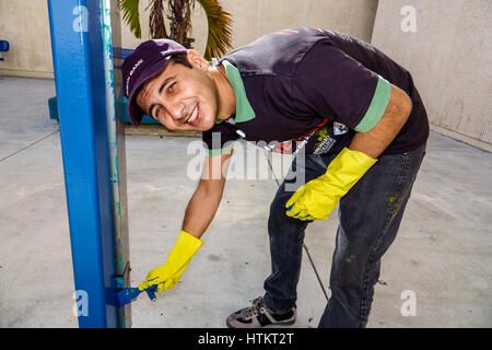 Florida South,Miami,Allapattah,Comstock Elementary School,Martin Luther King Jr. Day of Service,MLK,beautification project,Hispanic Latin Latino ethni Stock Photo