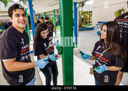 Florida South,Miami,Allapattah,Comstock Elementary School,Martin Luther King Jr. Day of Service,MLK,beautification project,Hispanic Latin Latino ethni Stock Photo