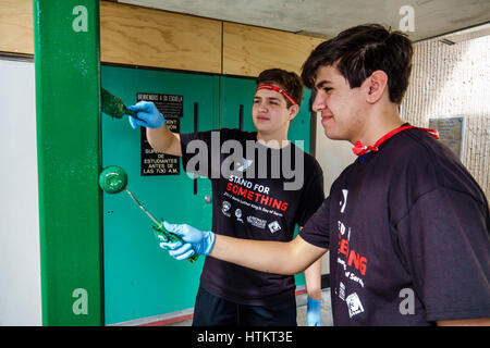 Florida South,Miami,Allapattah,Comstock Elementary School,Martin Luther King Jr. Day of Service,MLK,beautification project,Hispanic Latin Latino ethni Stock Photo