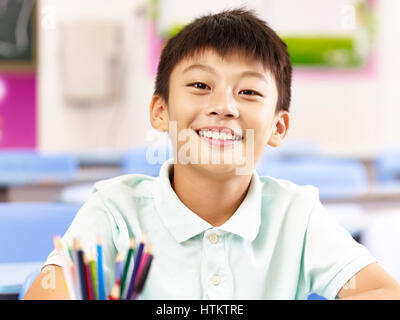 portrait of 11-year-old asian elementary schoolboy Stock Photo