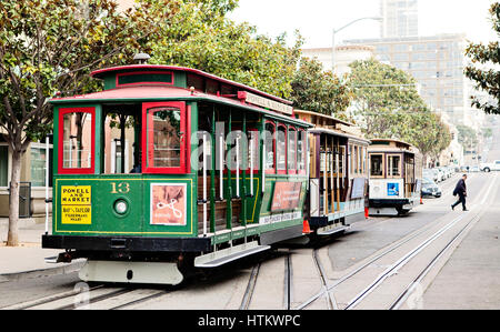 Cable cars in San Francisco. Stock Photo