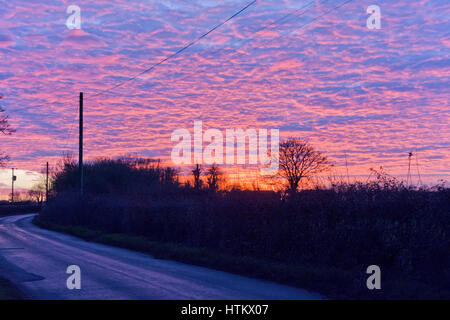 Sunset, Norfolk, England. Stock Photo