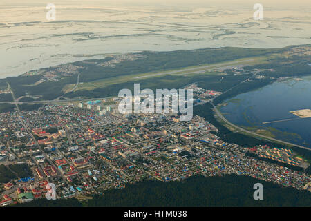 Khanty-Mansiysk city, top view Stock Photo