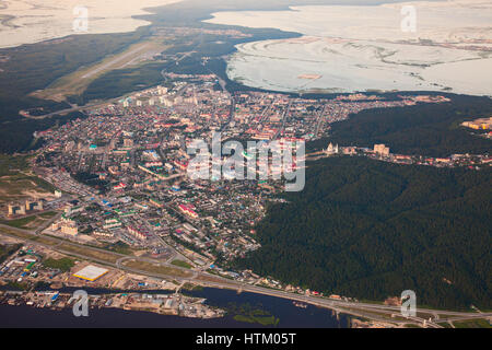 Khanty-Mansiysk city, top view Stock Photo