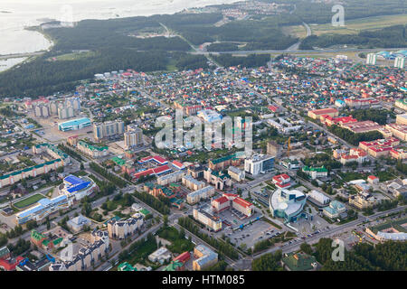 Khanty-Mansiysk city, top view Stock Photo