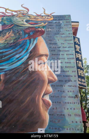 Gateway to Chinatown: Colors of Light, mural, by Josh Sarantitis, 247 N. 12th Street, Center City, Philadelphia, PA, USA Stock Photo