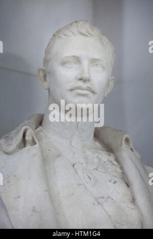 Marble bust of Emperor Charles I of Austria in the Kaisergruft (Imperial Crypt) in Vienna, Austria. The body of the last reigning Emperor of Austro-Hungarian Empire is still buried on Madeira Island, Portugal. Stock Photo