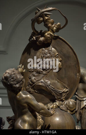 Holy Roman Emperor Charles VI (1685 - 1740) depicted on his sarcophagus in the Kaisergruft (Imperial Crypt) in Vienna, Austria. Stock Photo