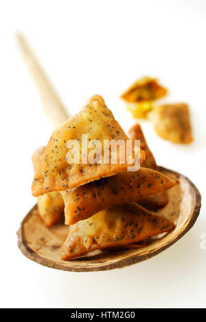 Delicious Samosas in studio shot Stock Photo