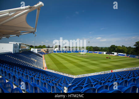 Seating at Glamorgan County Cricket Club, Wales, United Kingdom Stock Photo