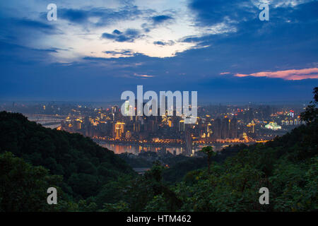 Chongqing, China downtown city skyline over the Yangtze River Stock Photo